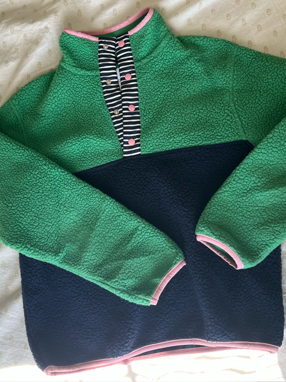 Woman’s Green and Navy Sherpa